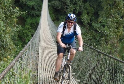 Trevor Andrews Cycling on the  tour with redspokes